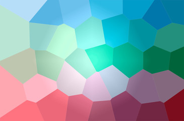 Abstract illustration of blue, green, yellow and red Giant Hexagon background