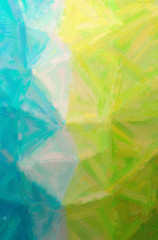 Abstract illustration of blue, green, yellow Bristle Brush Oil Paint background
