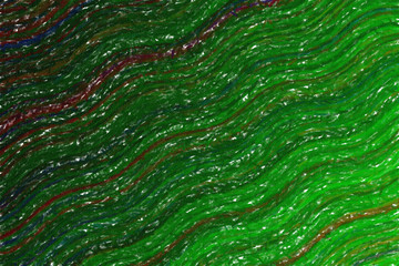 Green and purple waves Abstract Color Pencil abstract paint background.