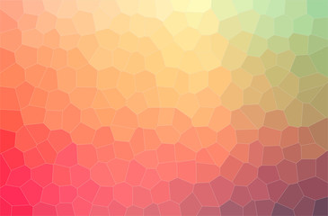 Abstract illustration of orange, pink, red Middle size Hexagon background