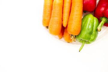 fresh vegetables on a white background