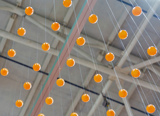 Orange balls abstract ceiling decoration