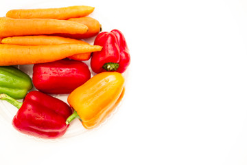 red and yellow peppers