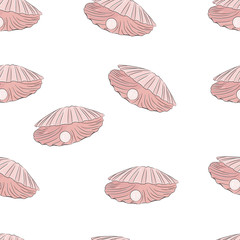 Shell with pearl pink pattern
