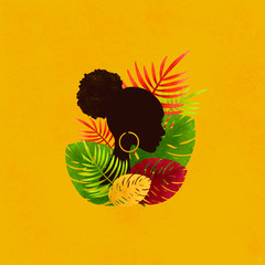 postcard african women in colors decor elements vibrant drawings africa