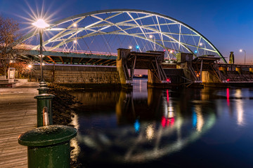 Obraz premium Providence Bridge at night Providence Rhode Island