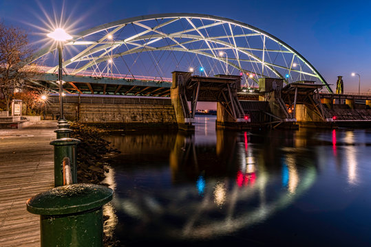 Providence Bridge At Night Providence Rhode Island