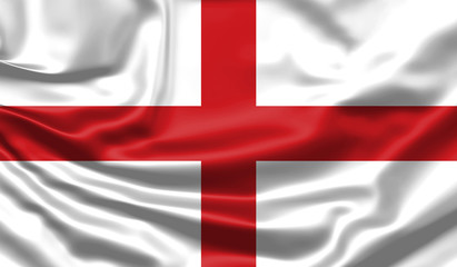 Obraz premium Realistic flag. England flag blowing in the wind. Background silk texture. 3d illustration.