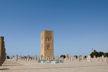 The Hassan Minaret tower in Rabat, Morocco