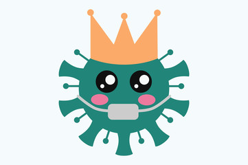 Coronavirus And Mask (Covid-19) Virus Isolated - Virology And Microbiology Concept