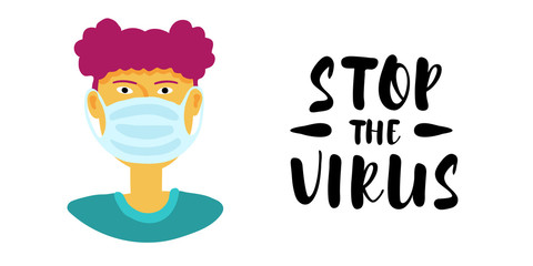 Stop the virus - flat people vector illustration