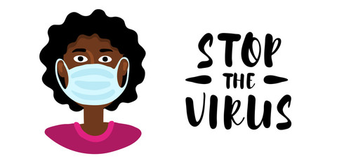 Stop the virus - flat vector illustration set