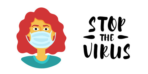 Stop the virus - flat people vector illustration 