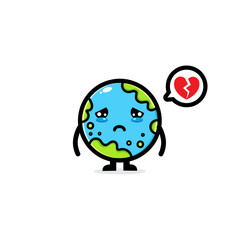 Earth vector design feels sad