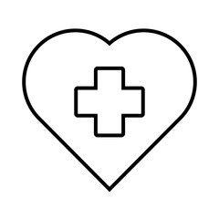 Obraz premium heart with cross solidarity line style