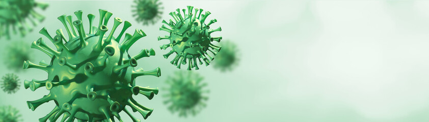 Coronavirus 3D render, COVID-19 pandemic