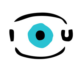 Obraz premium Hand drawn all seeing eye in minimal flat style