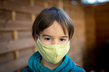 Child with face mask