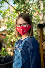 Child with face mask