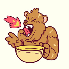 Bear eat spicy food
