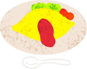 オムライス　クレヨン