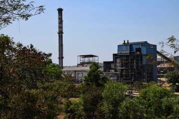 Fototapeta na wymiar Picture of sugar factory in Industrial area in Indian village