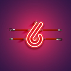 Purple/red high-detailed neon character, vector illustration