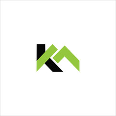Initial letter km or mk logo vector design template