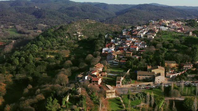 Bird's-eye view of the old European city