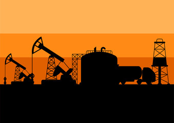 Illustration of oil production.