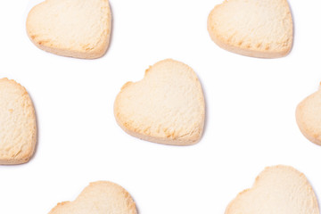 Lemon and mint cookie isolated on white background