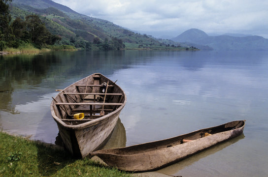 Barque de p&ecirc;cheurs, Lac Kivu, R&eacute;publique d&eacute;mocratique du Congo, Rwanda