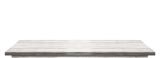 3D Rendering, Wooden Top Table on isolated white background with clipping path