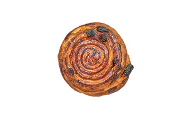Delicious sweet bun. The assortment of bakery and bakery. Closeup on a light background