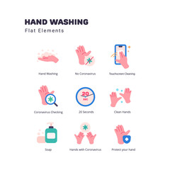 Hand washing coronavirus concepts illustration flat style