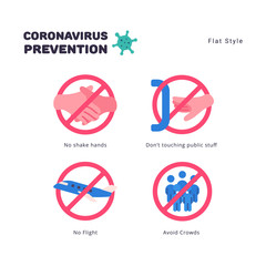 Coronavirus prevention concepts illustration flat style