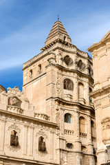 Fototapeta na wymiar Ancient monastery in Baroque style (Monastero del San Salvatore) in Noto town, Siracusa province, Sicily island, Italy, Europe