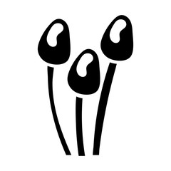 fungus plants silhouettes style icons