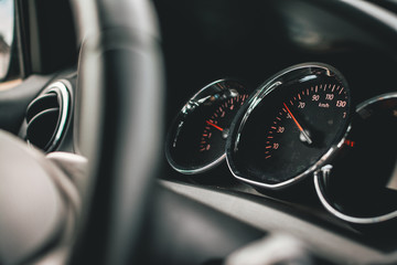 Black interior of a car