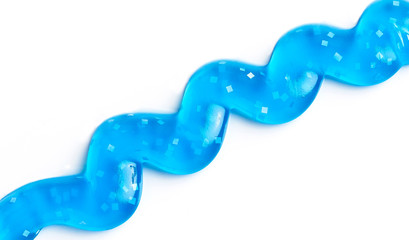 Toothpaste. Wave . Top view. Flat lay. On white background