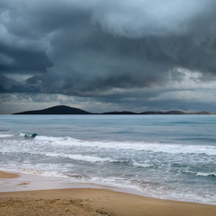 stormy day on beach
