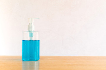 Alcohol gel for anti bacteria and virus on white background. Healthcare and disinfection concept