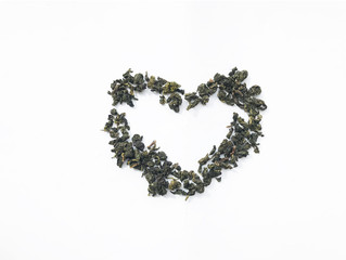 loose tea in the shape of a heart