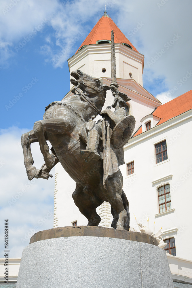 Wall mural bratislava, slovakia - may 9, 2019: bratislava castle in the city center