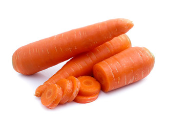 fresh carrots isolated on white background