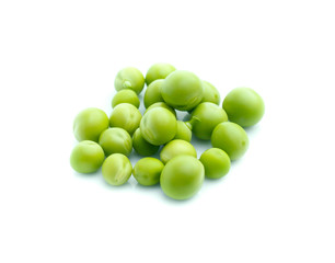Fresh peas isolated on white background