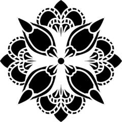 black and white floral ornament