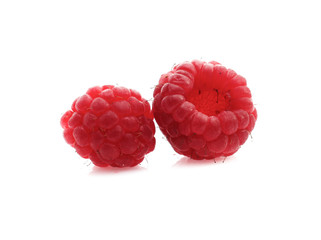 raspberries isolated on white background