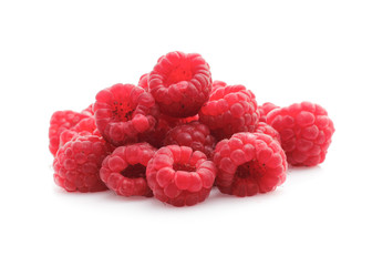 raspberries isolated on white background