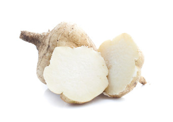 jicama on white background